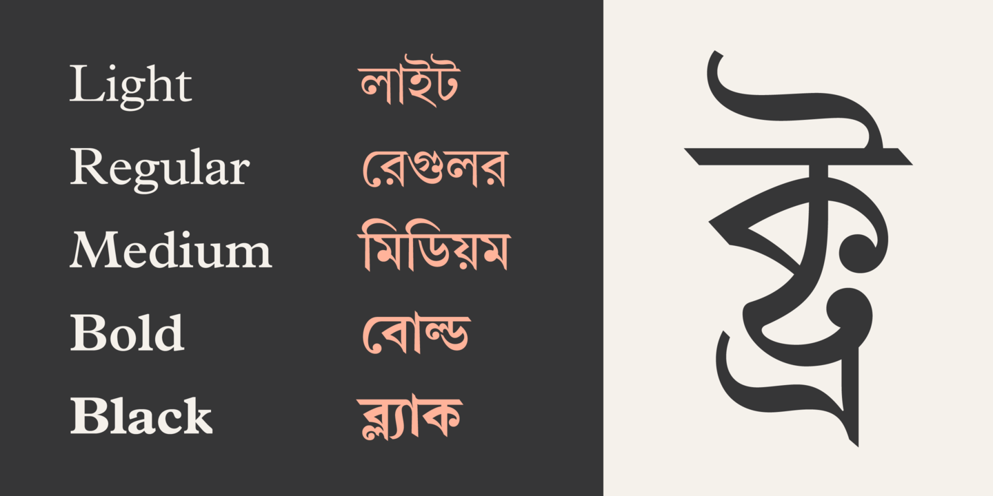 Beispiel einer Linotype Bengali Medium-Schriftart